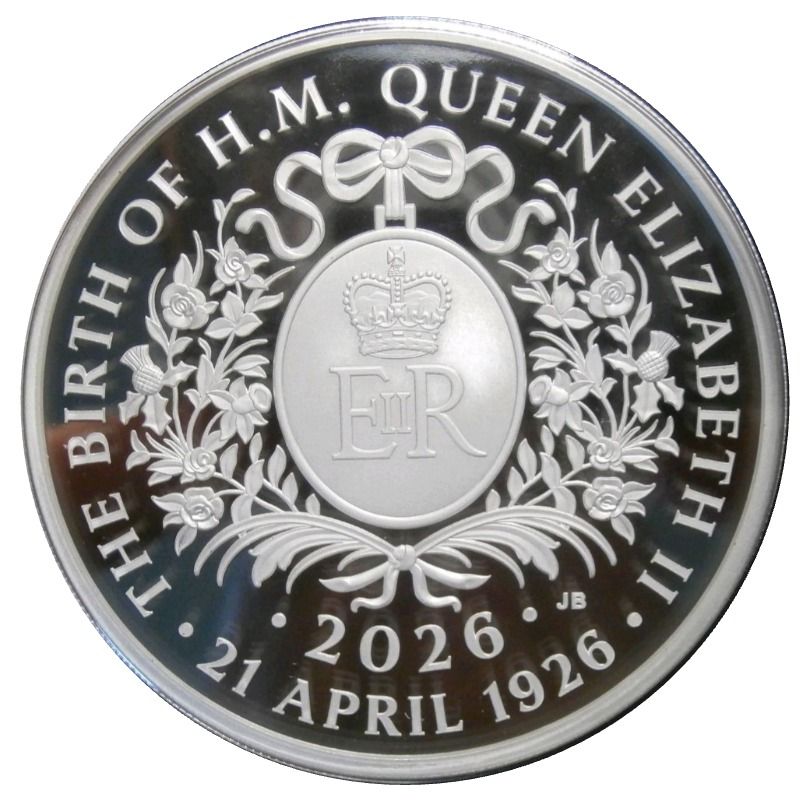 Alderney 25 Pounds - Charles III Queen Elizabeth II Centenary - Monogram