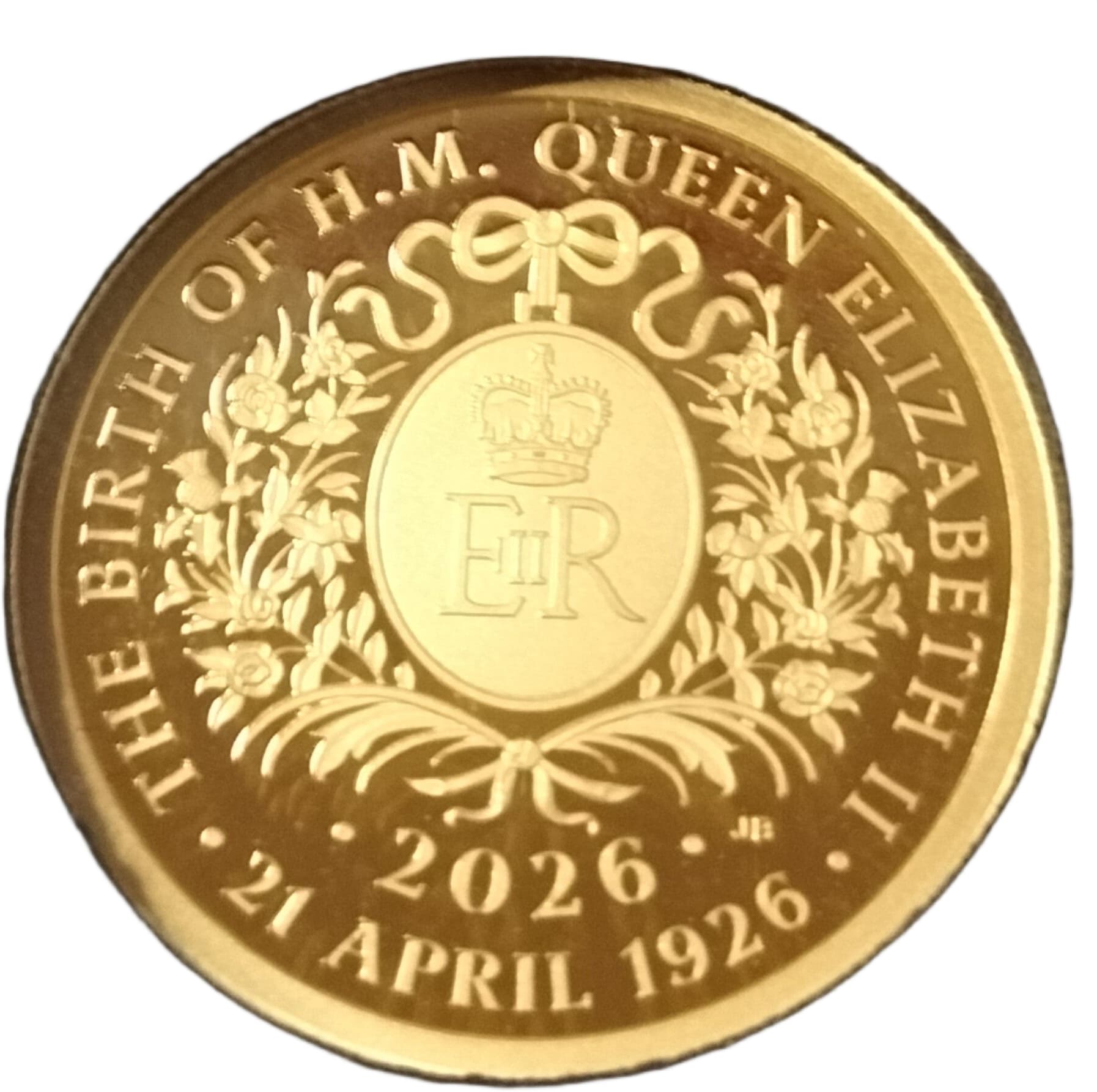 Alderney ½ Sovereign - Charles III Queen Elizabeth II Centenary - Monogram