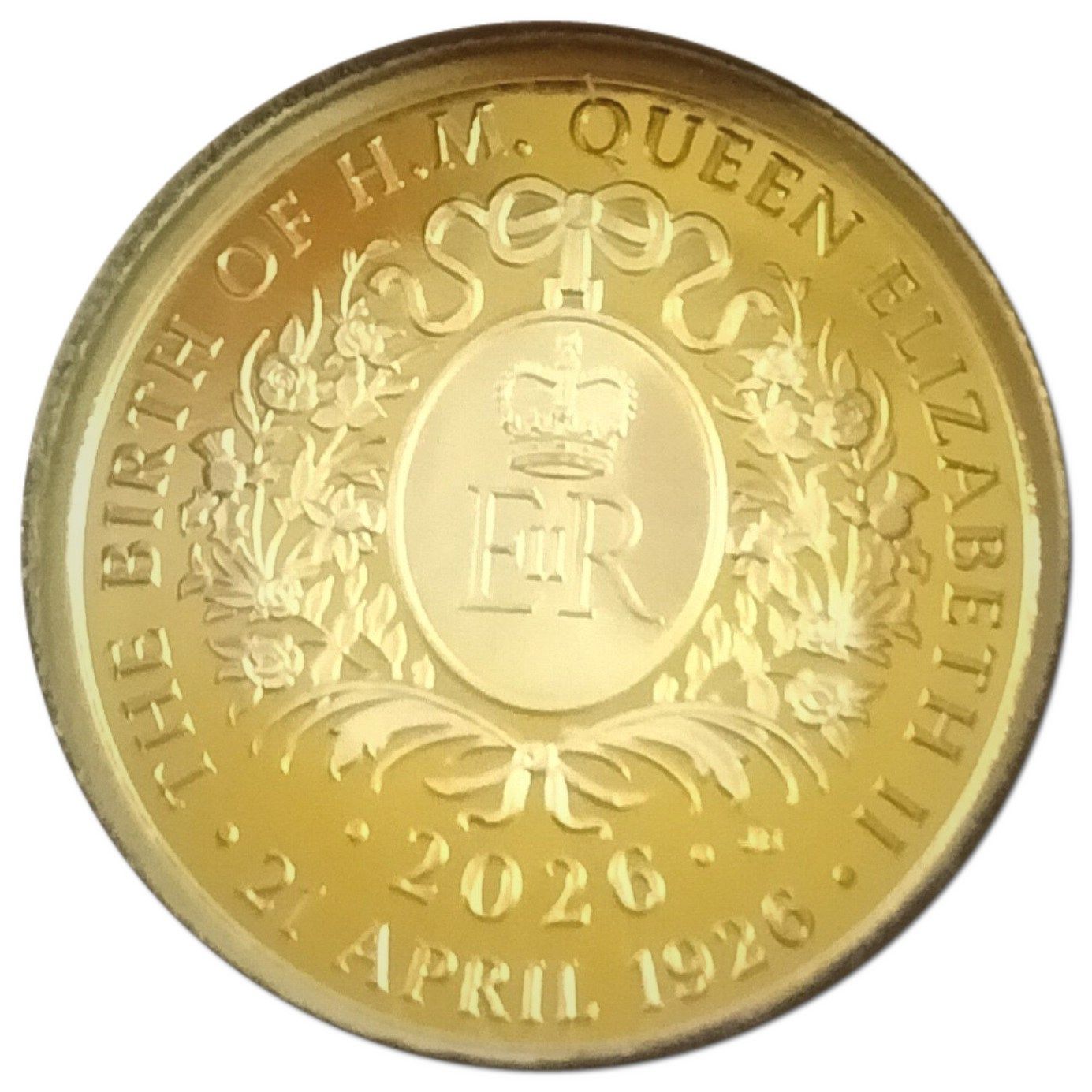 Alderney 25 Pence - Charles III Queen Elizabeth II Centenary - Monogram