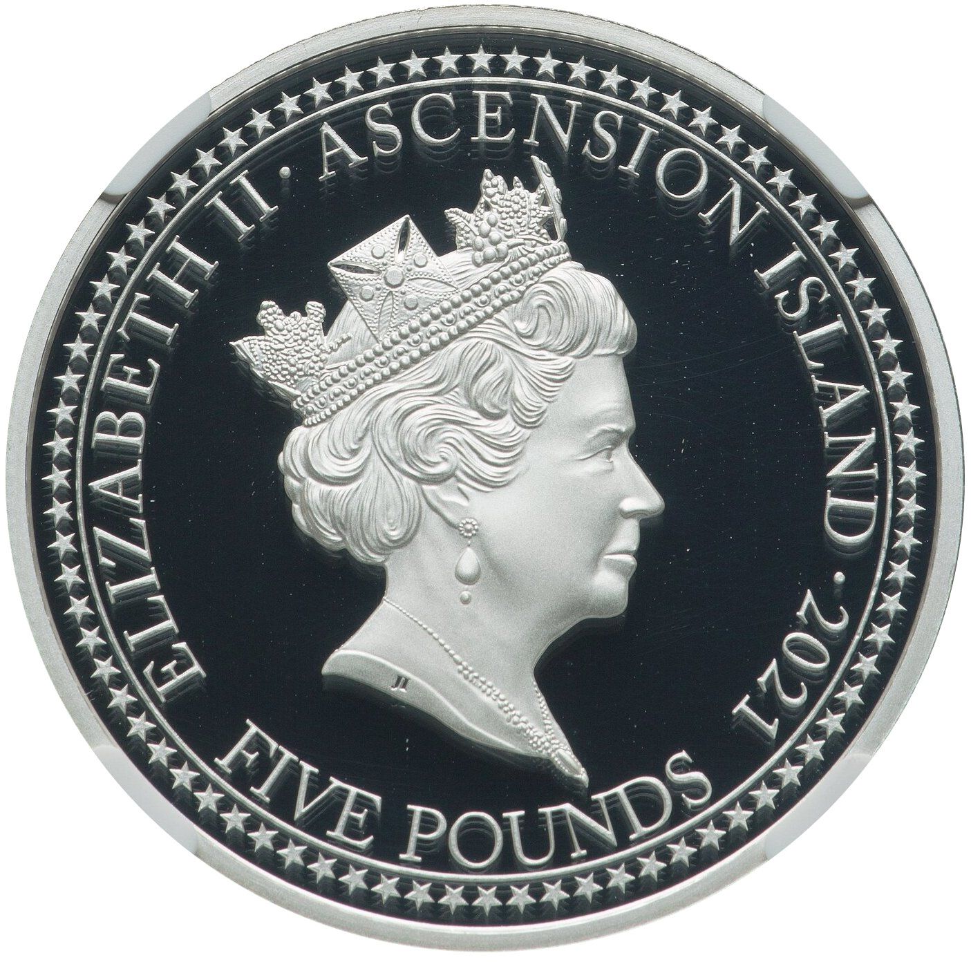 Ascension Island 5 Pounds - Elizabeth II Bonomi Pattern - Victoria obverse