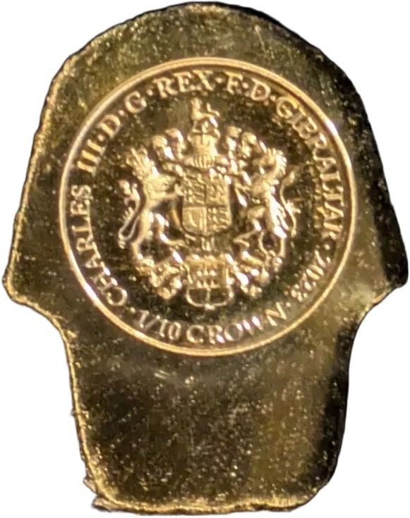 Gibraltar ⅒ Crown - Charles III Tutankhamun obverse