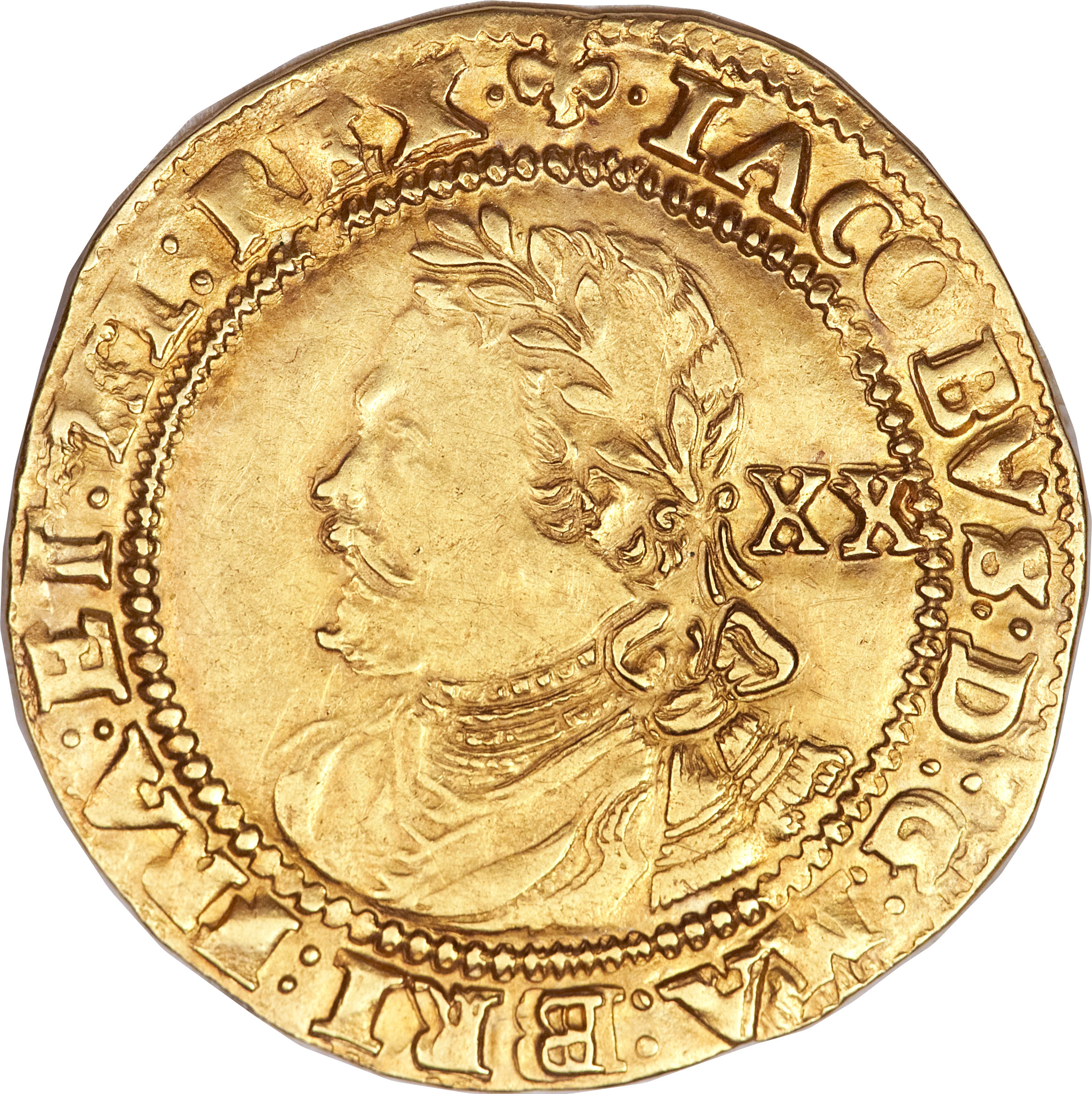 1 Laurel - James I 3rd coinage obverse