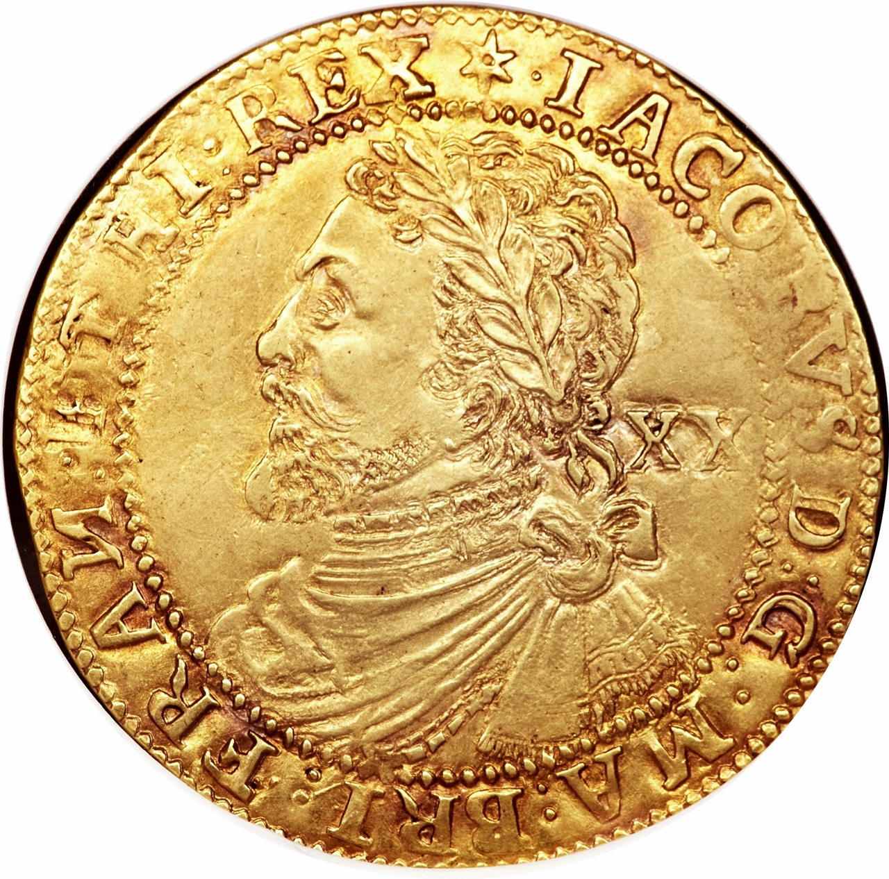 1 Laurel - James I 3rd coinage obverse
