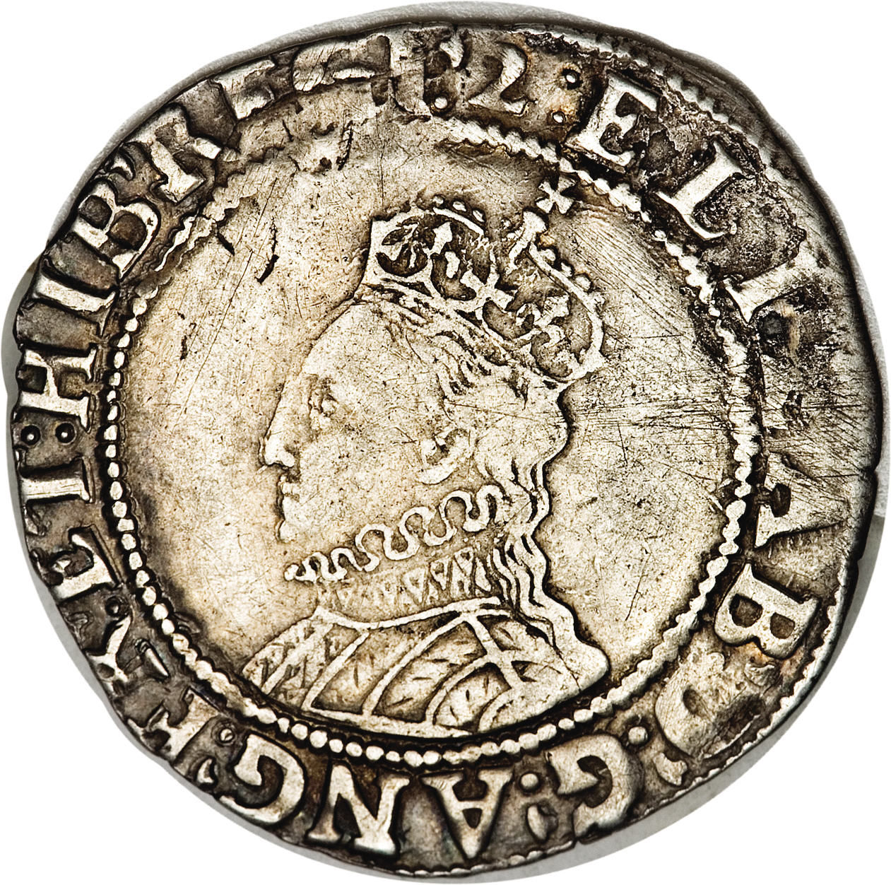 1 Shilling - Elizabeth I 7th issue obverse