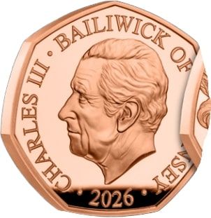 Guernsey 50 Pence - Charles III Queen Titles - HRH The Duchess of Edinburgh; Gold Proof obverse