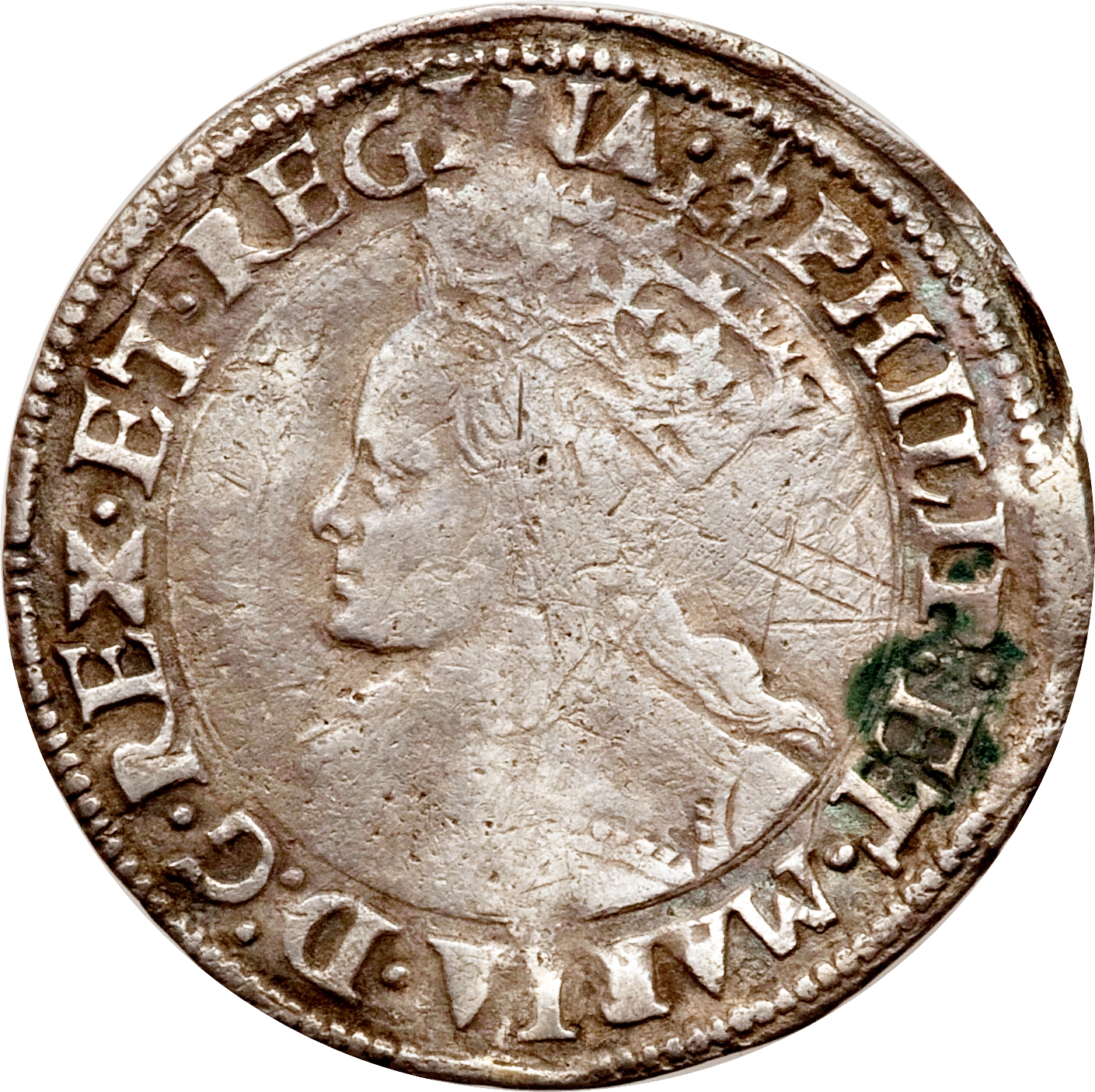 1 Groat - Philip and Mary obverse