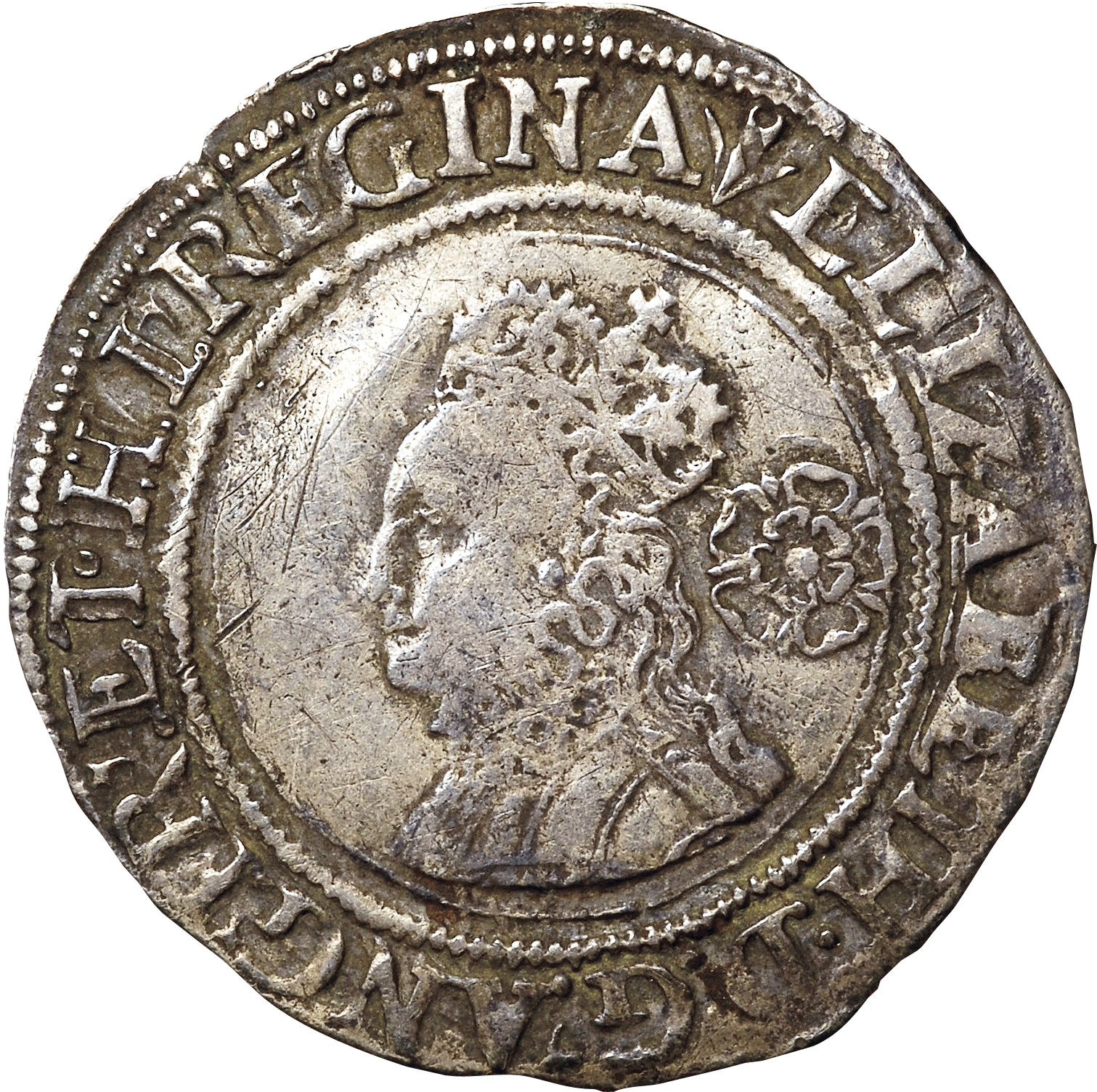 6 Pence - Elizabeth I 3rd and 4th issues; smaller flan obverse