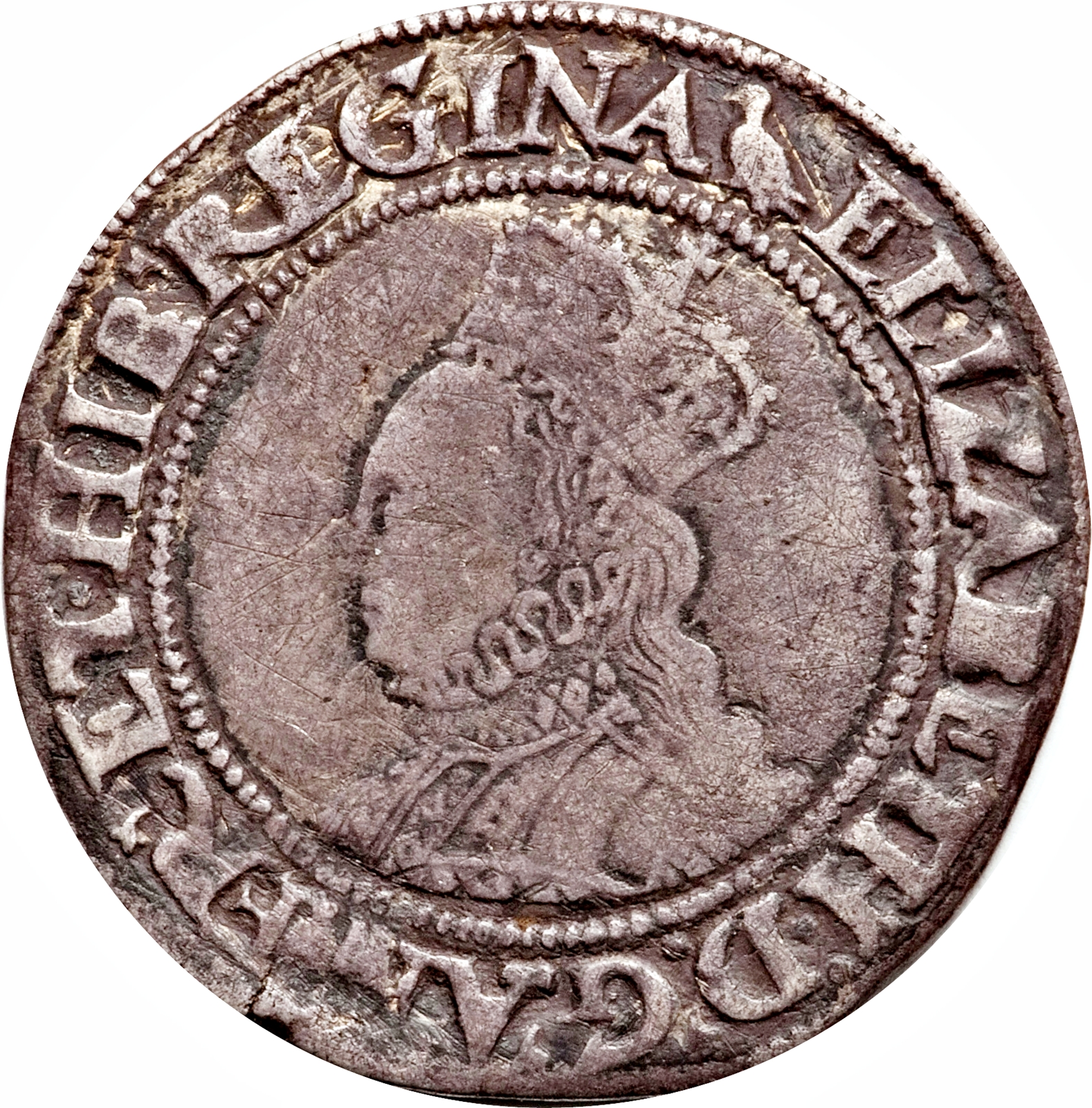 1 Shilling - Elizabeth I 2nd issue obverse