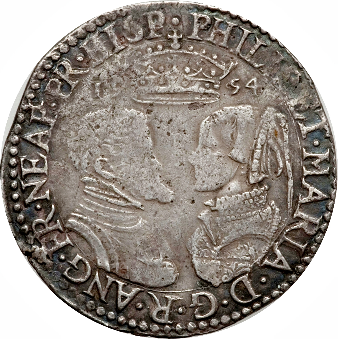 1 Shilling - Philip and Mary obverse
