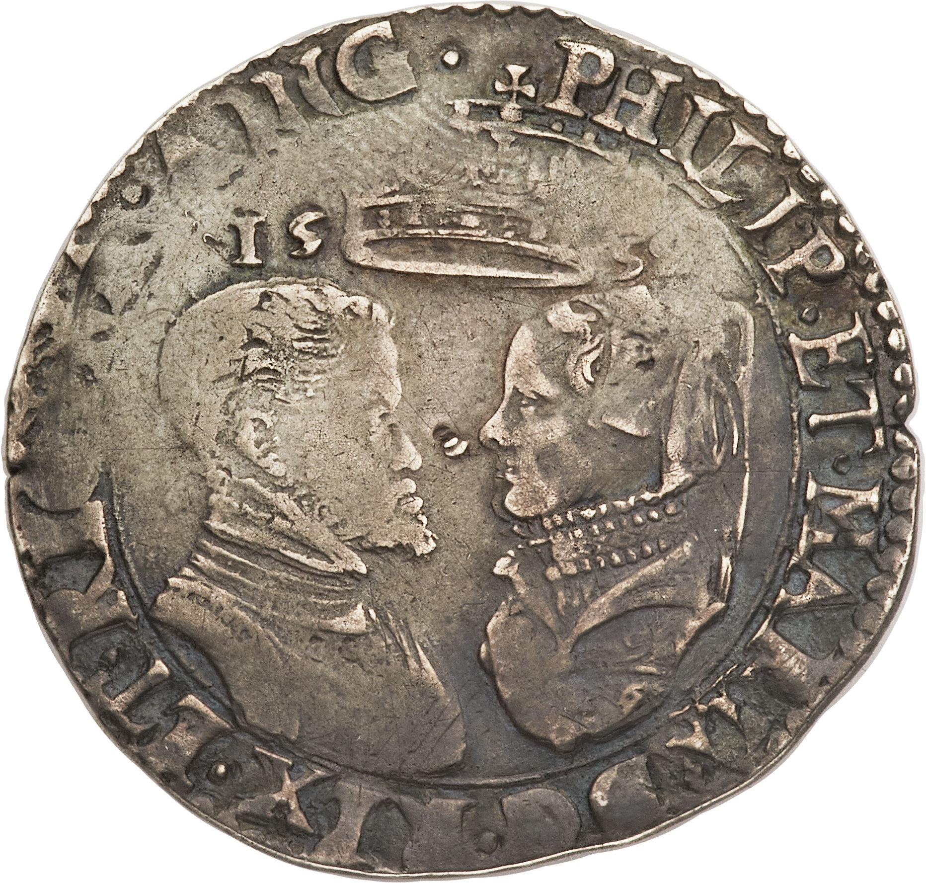 1 Shilling - Philip and Mary obverse