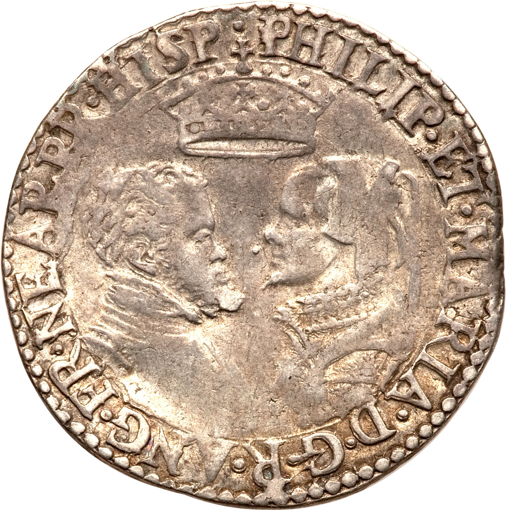 1 Shilling - Philip and Mary obverse