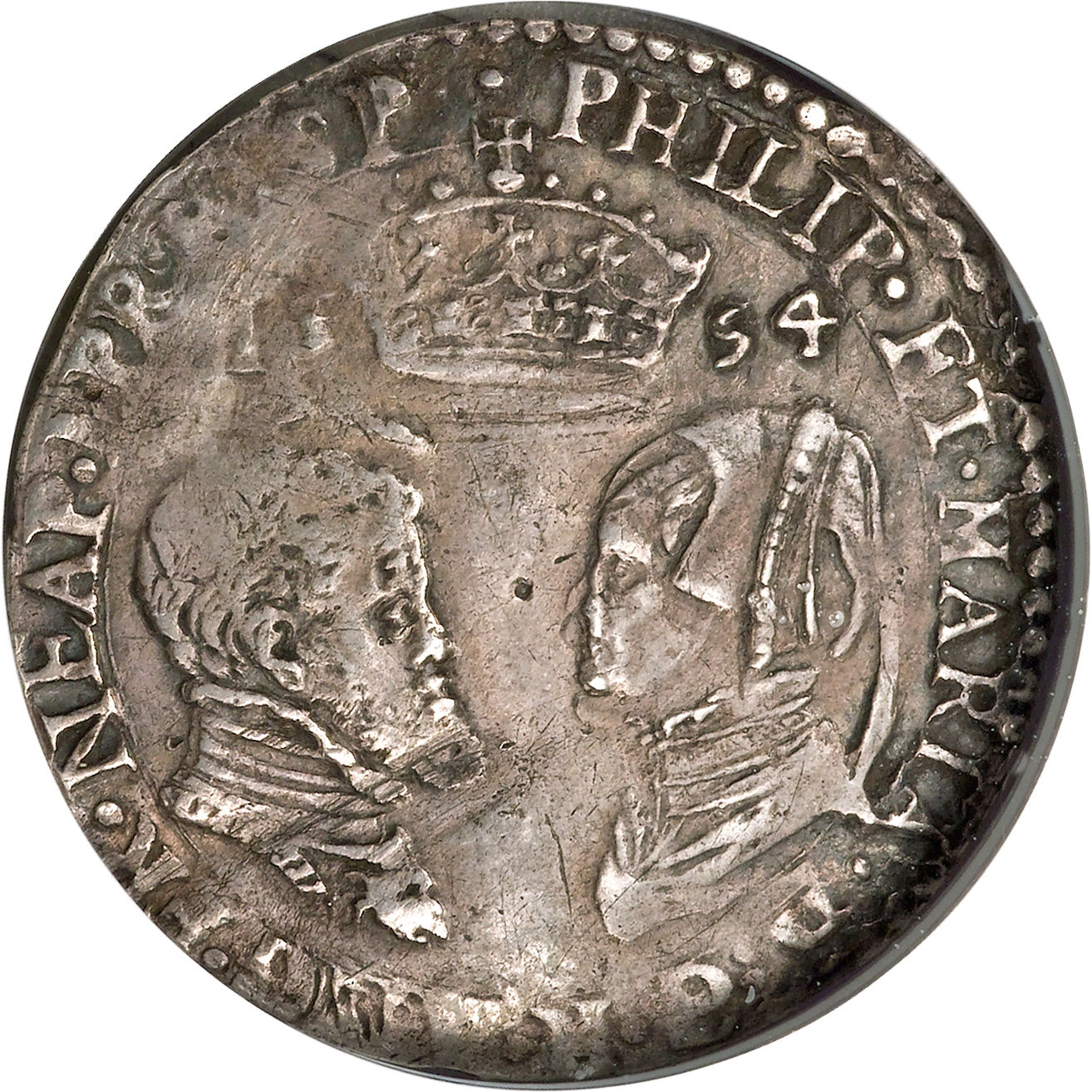 6 Pence - Philip and Mary obverse