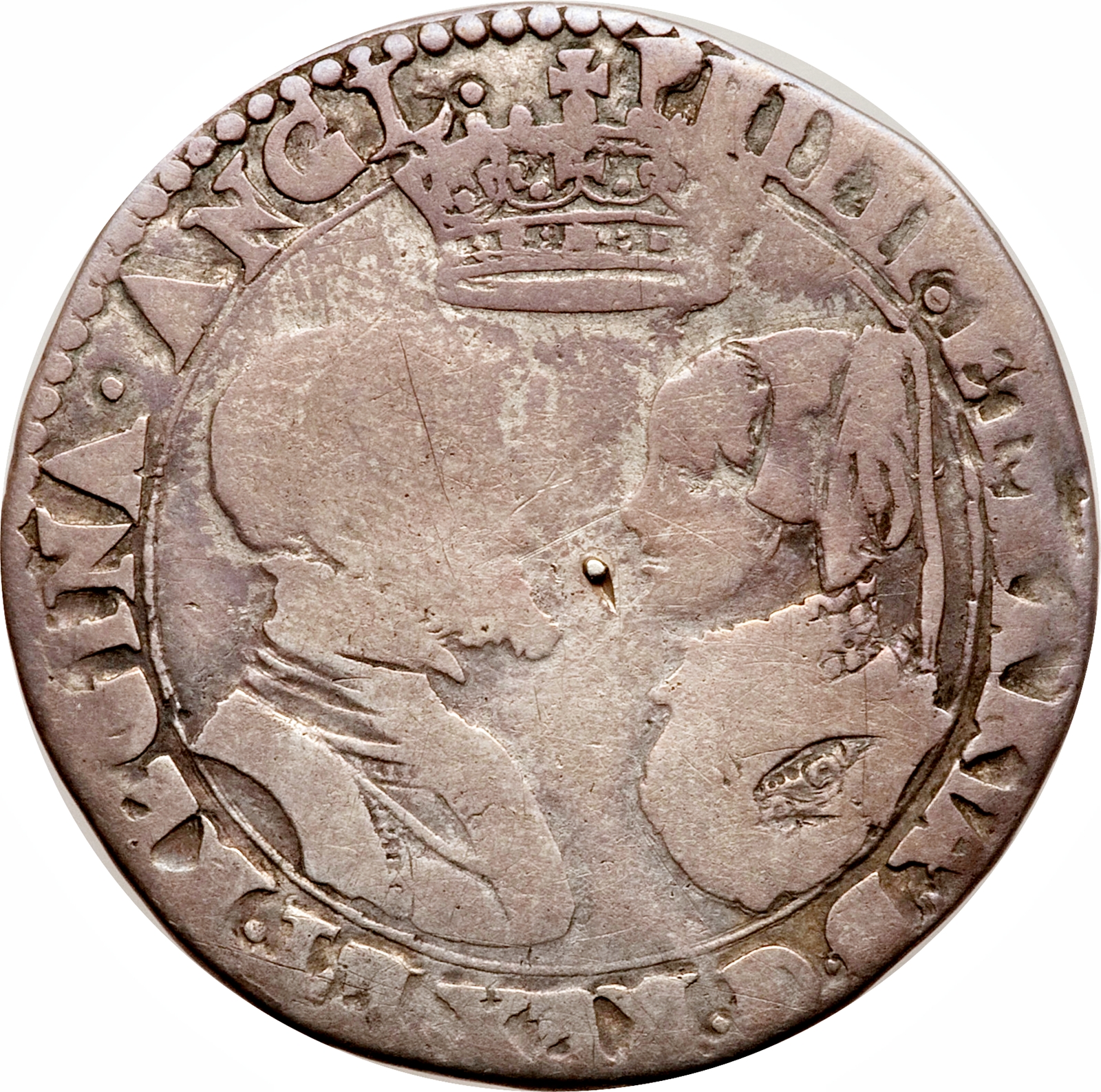 1 Shilling - Philip and Mary obverse