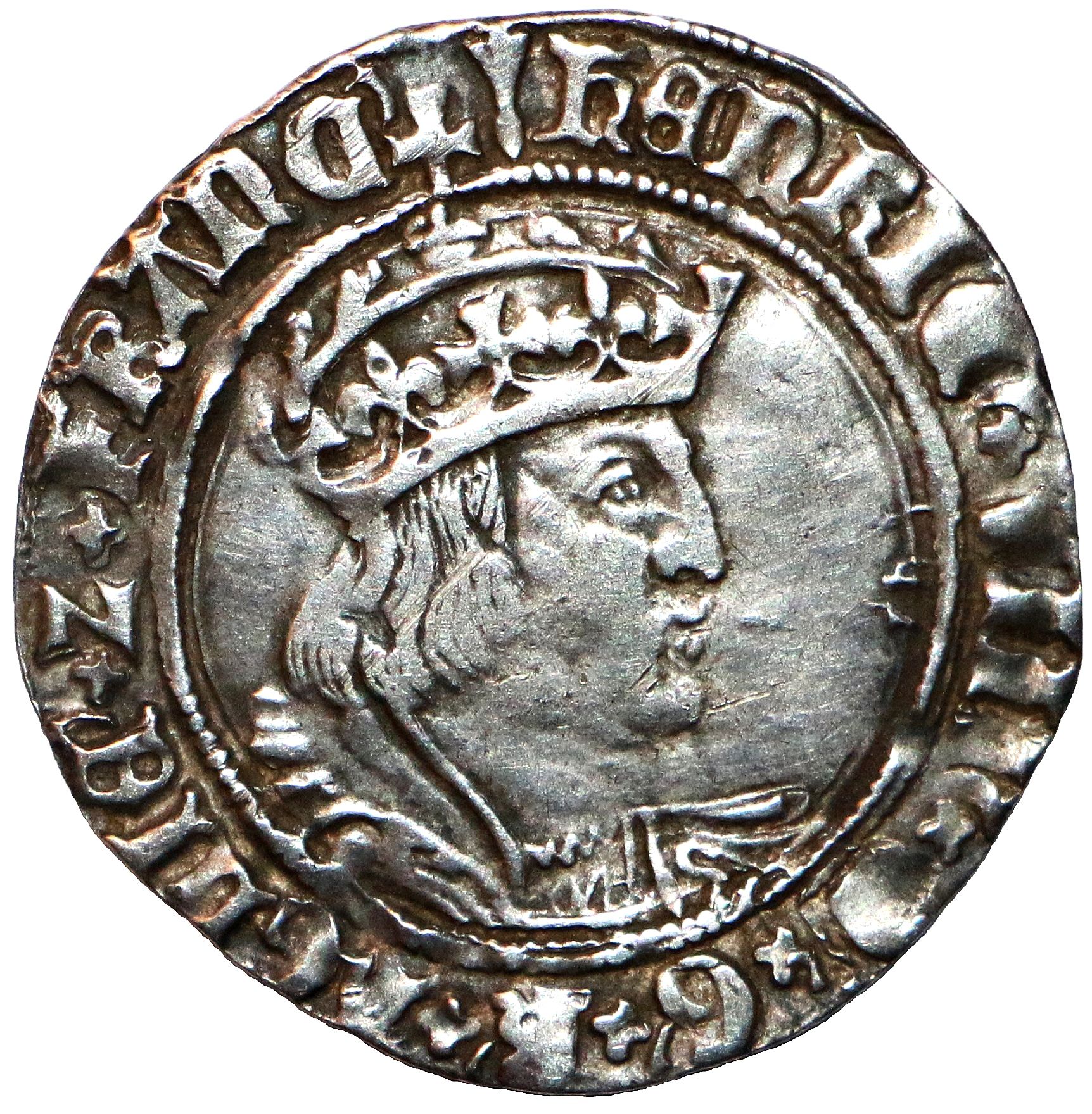 1 Groat - Henry VIII 2nd coinage; Laker bust D obverse