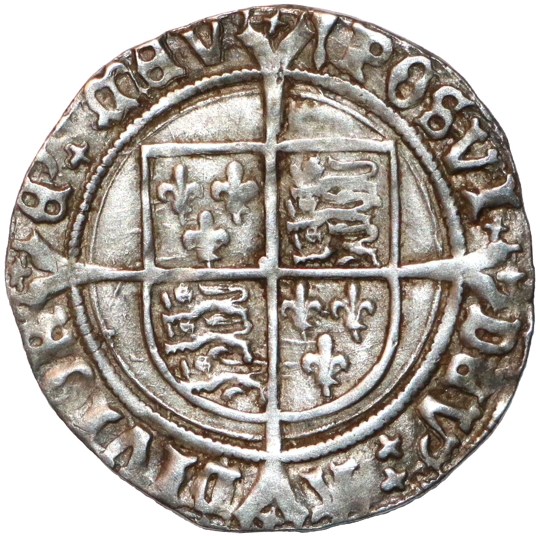 1 Groat - Henry VIII 2nd coinage; Laker bust D