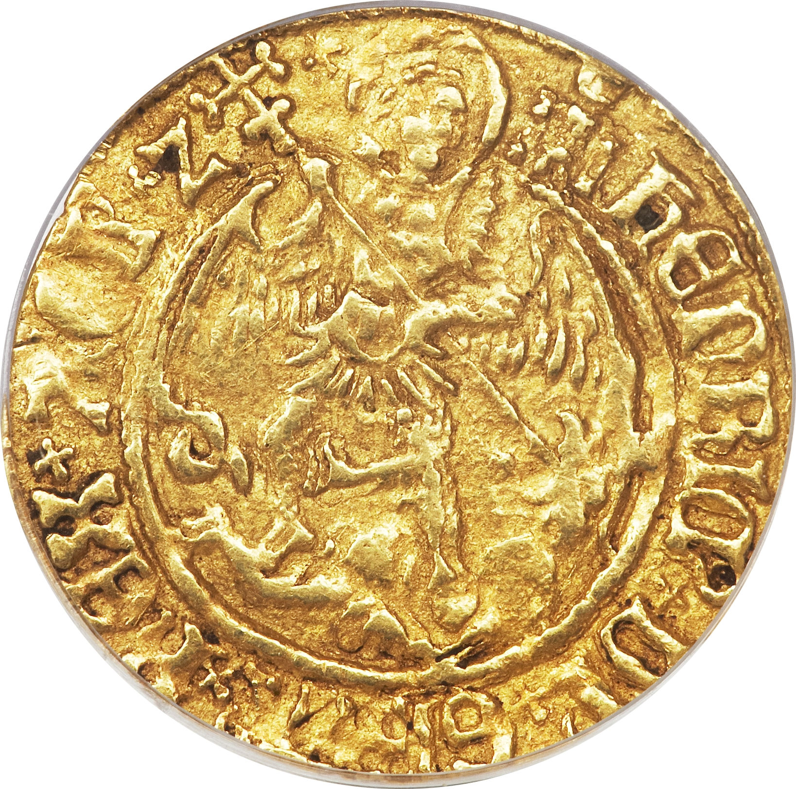 ½ Angel - Henry VIII 1st coinage obverse