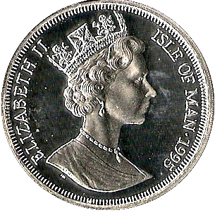 Isle of Man 1 Crown - Elizabeth II Bristol Blenheim 142 obverse