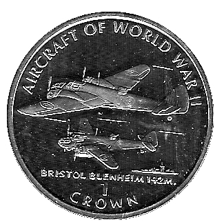 Isle of Man 1 Crown - Elizabeth II Bristol Blenheim 142