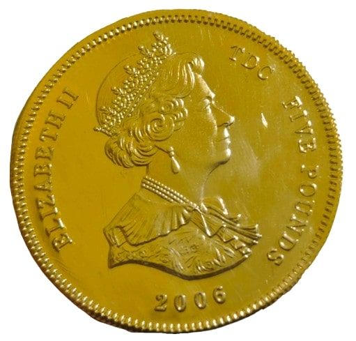 Tristan da Cunha 5 Pounds - Elizabeth II 80th Birthday; gold plated silver obverse