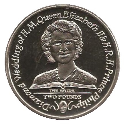 South Georgia and the South Sandwich Islands 2 Pounds - Elizabeth II Diamond Wedding