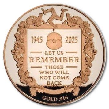 Isle of Man 1 Sovereign - Charles III Remembrance Poppy; Gold reverse