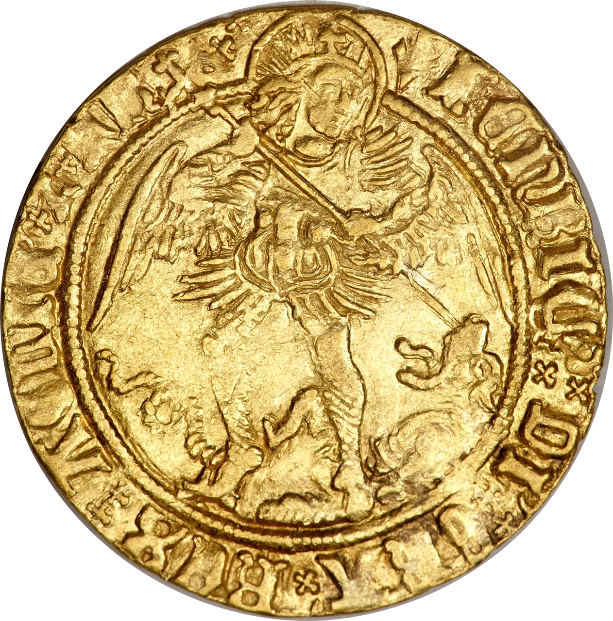 1 Angel - Henry VII class V obverse