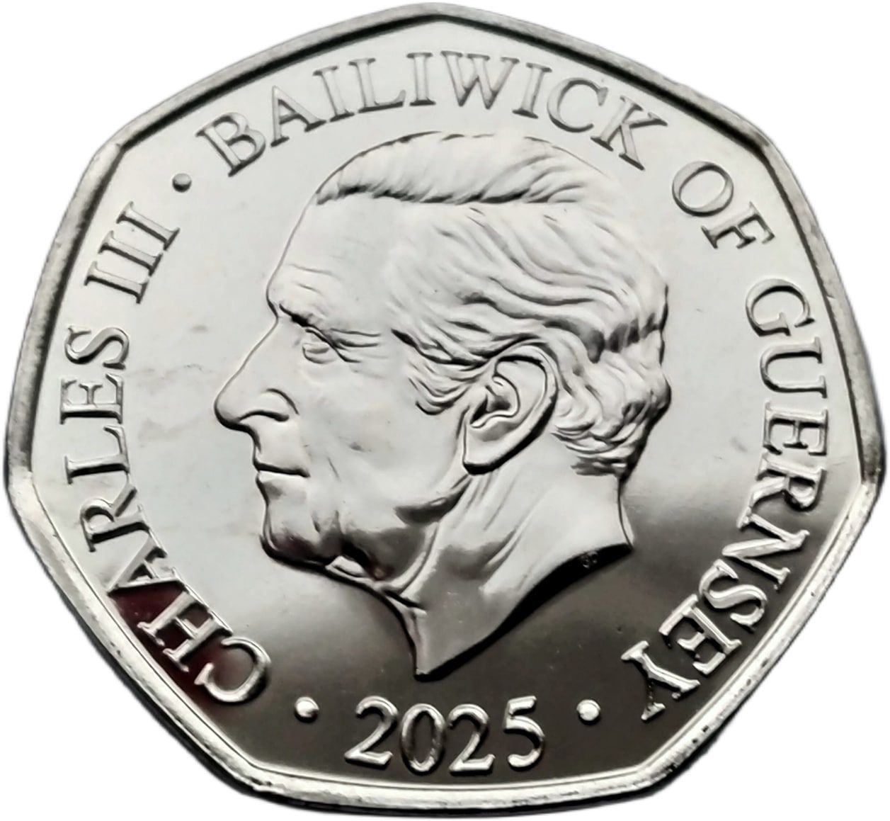 Guernsey 50 Pence - Charles III Battle of Britain - Sir Hugh Dowding obverse