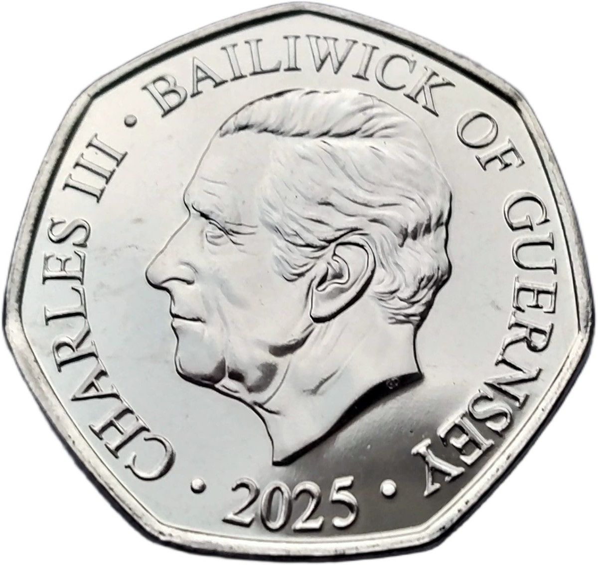 Guernsey 50 Pence - Charles III Battle of Britain - Homeward Bound obverse
