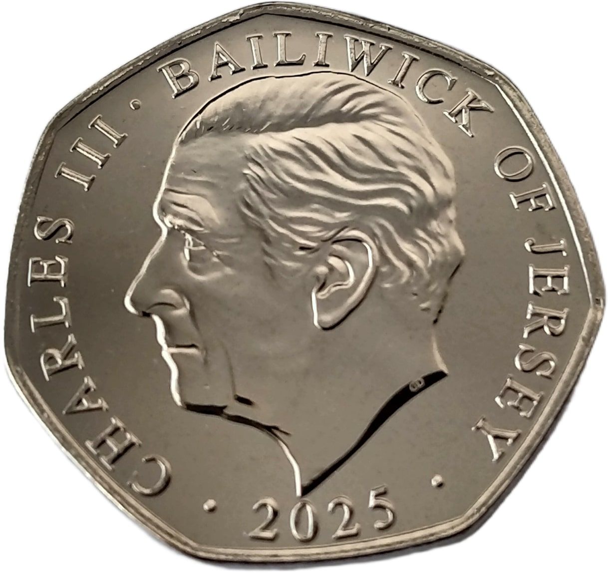 Jersey 50 Pence - Charles III Battle of Britain - James Lacey obverse