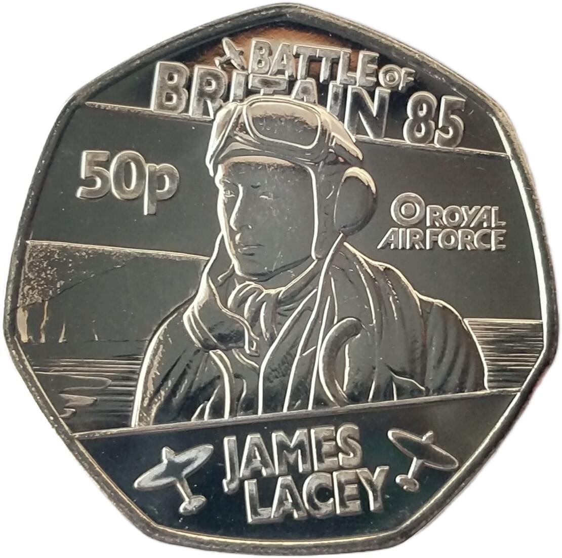 Jersey 50 Pence - Charles III Battle of Britain - James Lacey