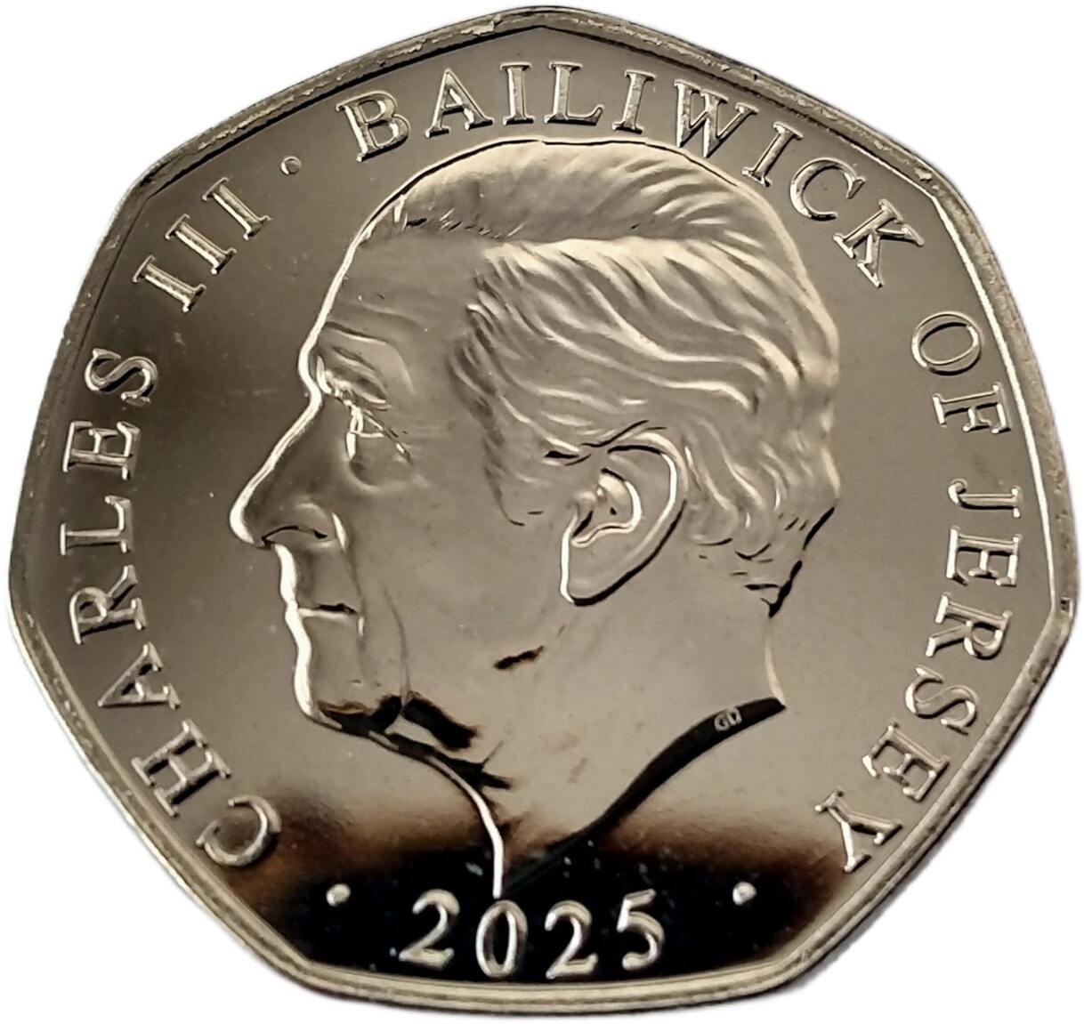 Jersey 50 Pence - Charles III Battle of Britain - Archie McKellar obverse