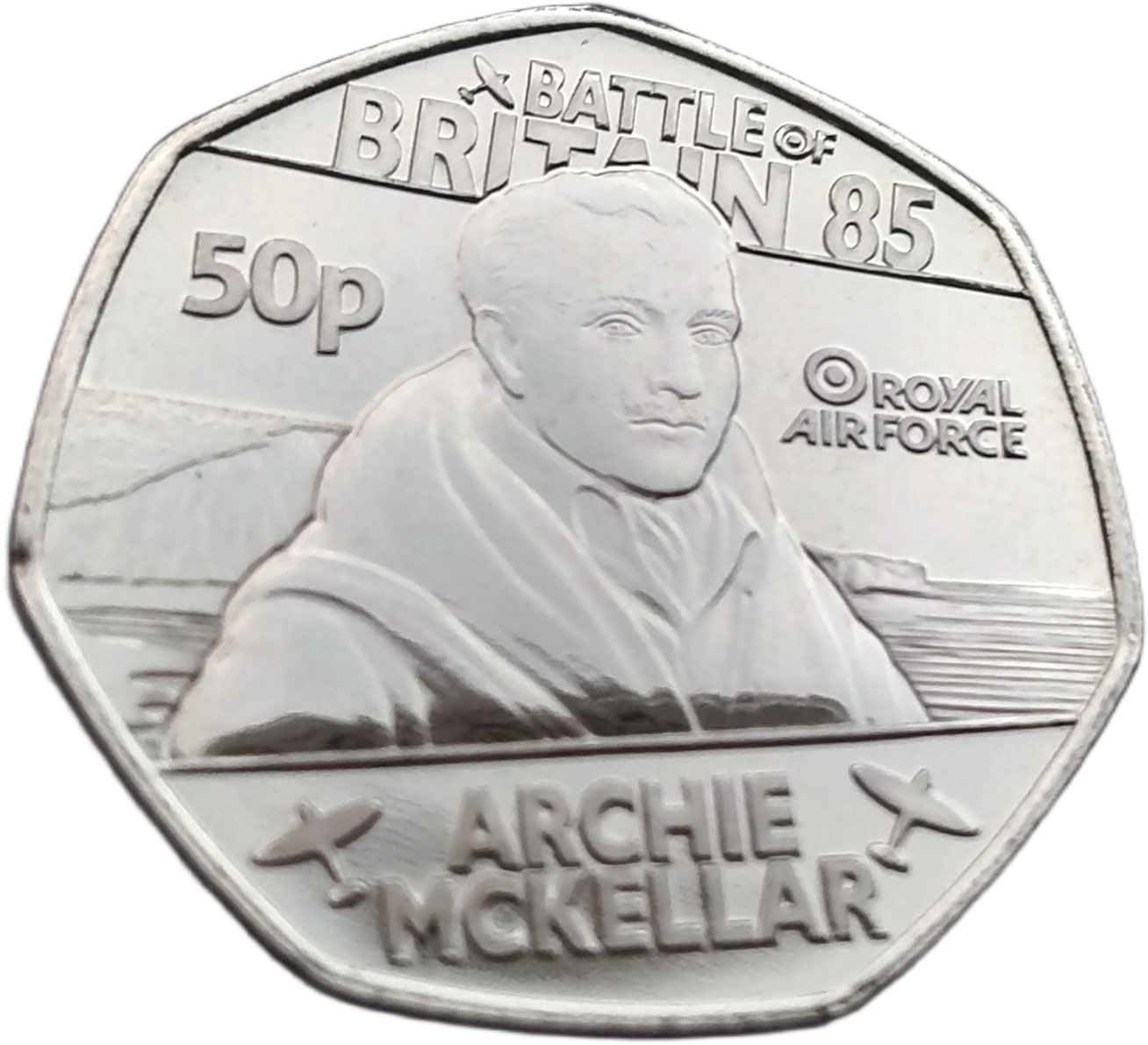 Jersey 50 Pence - Charles III Battle of Britain - Archie McKellar