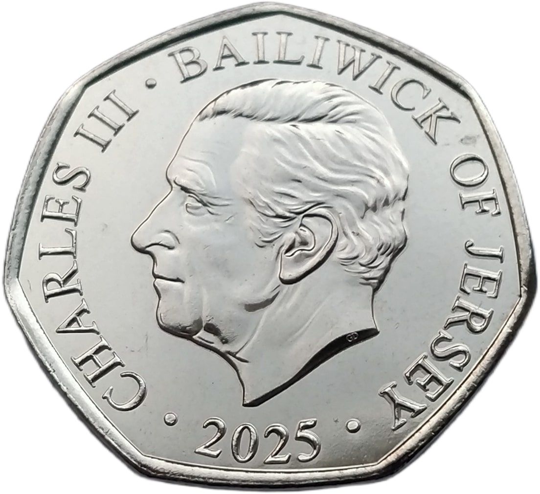 Jersey 50 Pence - Charles III Battle of Britain - Battle over Kent obverse