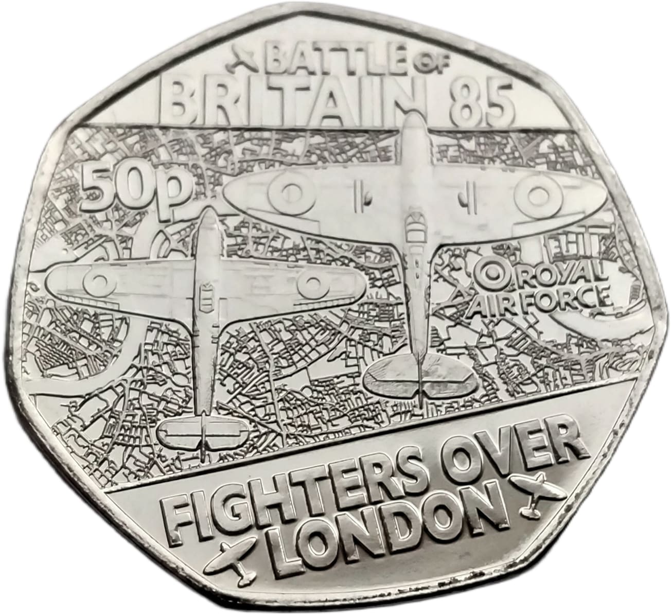 Jersey 50 Pence - Charles III Battle of Britain - Fighters over London