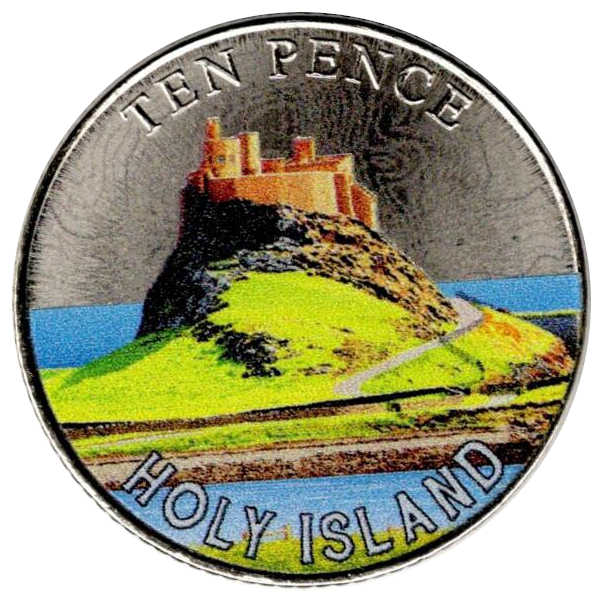 Isle of Man 10 Pence - Charles III Holy Island reverse