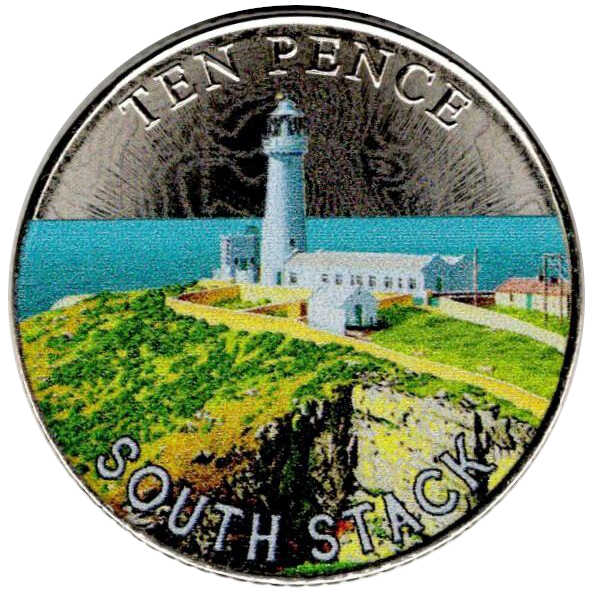 Isle of Man 10 Pence - Charles III South Stack reverse