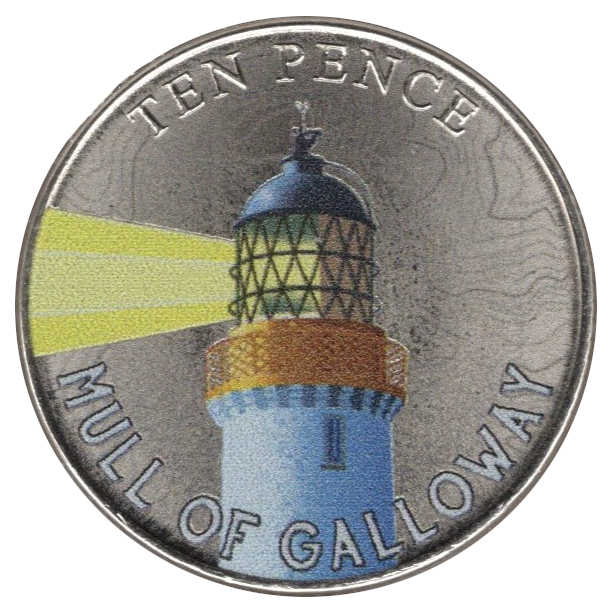 Isle of Man 10 Pence - Charles III Mull of Galloway reverse