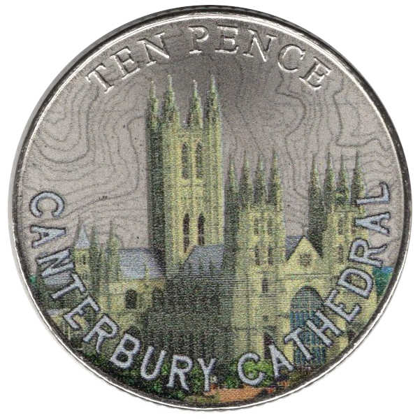 Isle of Man 10 Pence - Charles III Canterbury Cathedral