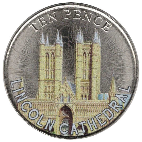 Isle of Man 10 Pence - Charles III Lincoln Cathedral reverse