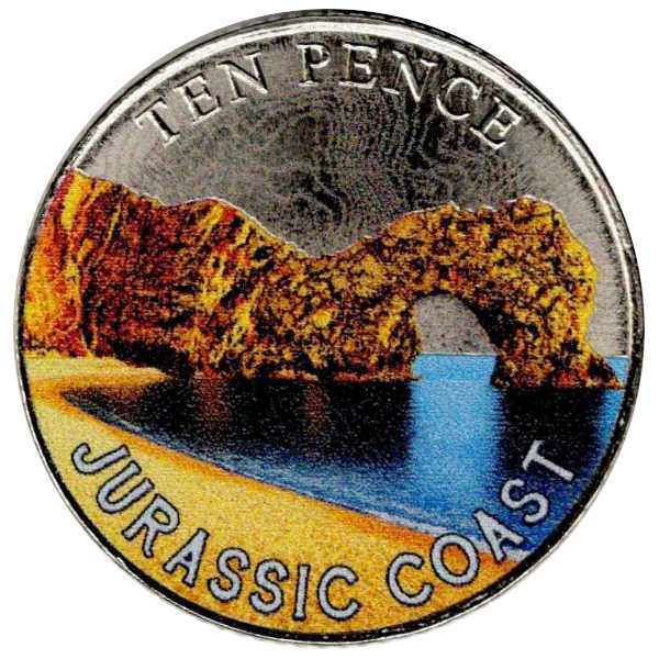 Isle of Man 10 Pence - Charles III Jurassic Coast reverse