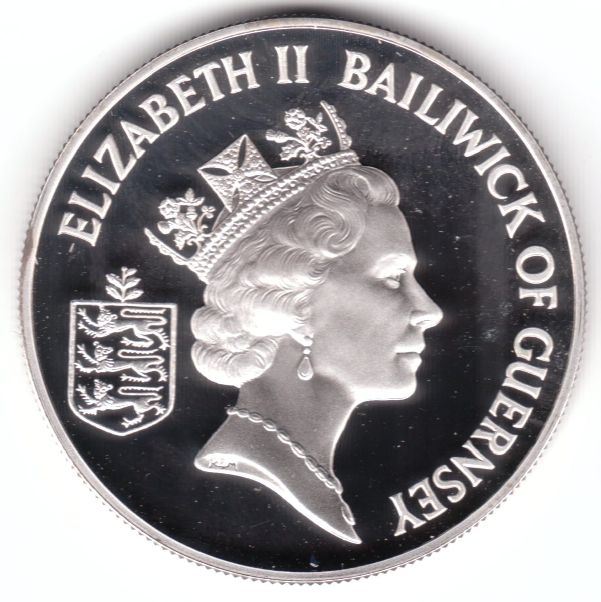 Guernsey 2 Pounds - Elizabeth II Normandy Invasion; Silver obverse