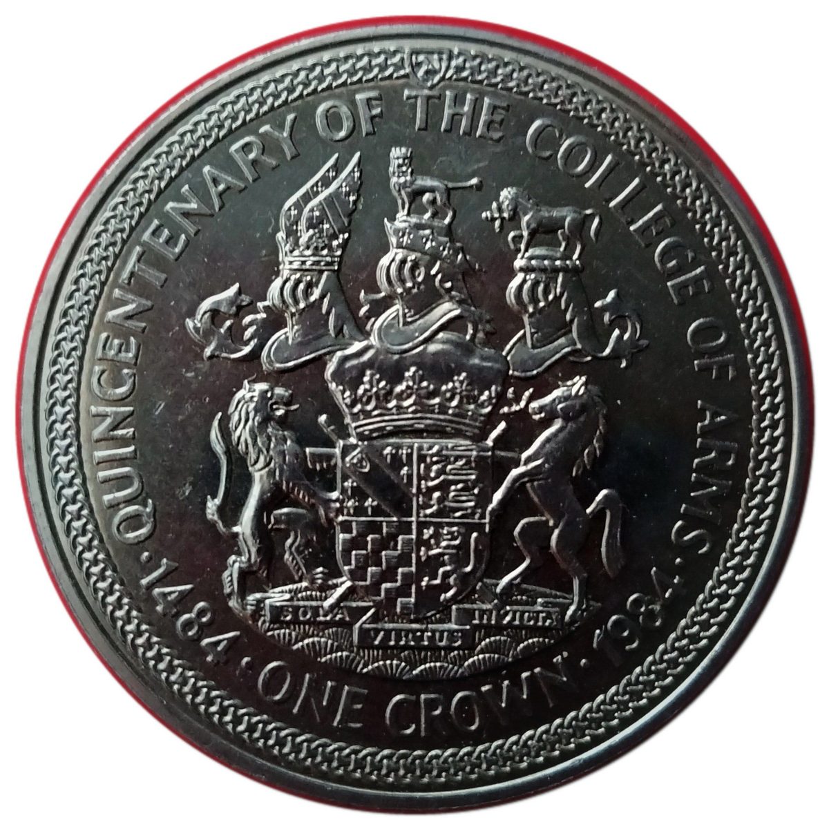 Isle of Man 1 Crown - Elizabeth II College of Arms; Earl Marshal
