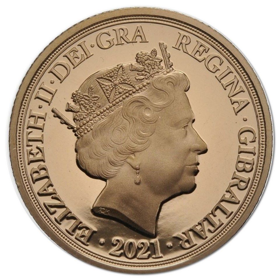 Gibraltar 1 Sovereign - Elizabeth II The Dragon Conquered obverse