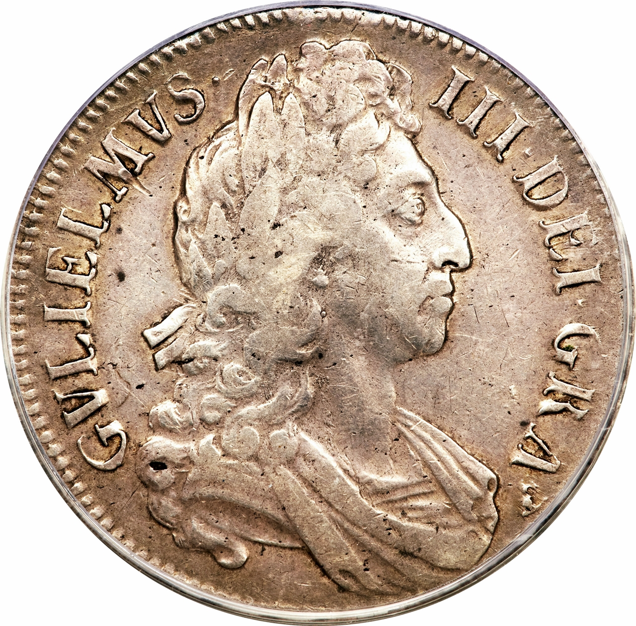 1 Crown - William III 3rd bust; 1st harp obverse