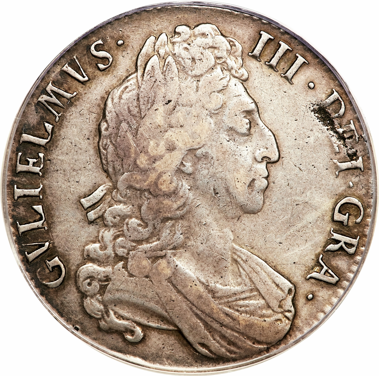 1 Crown - William III 3rd bust; 2nd harp obverse