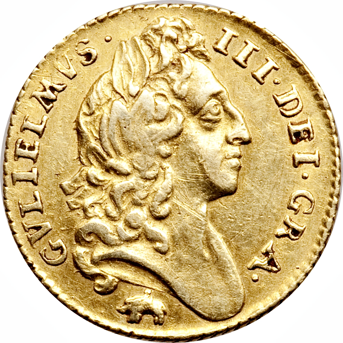 ½ Guinea - William III early harp obverse