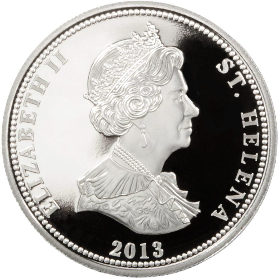 Saint Helena 25 Pence - Elizabeth II St. George and the Dragon; copper-nickel obverse