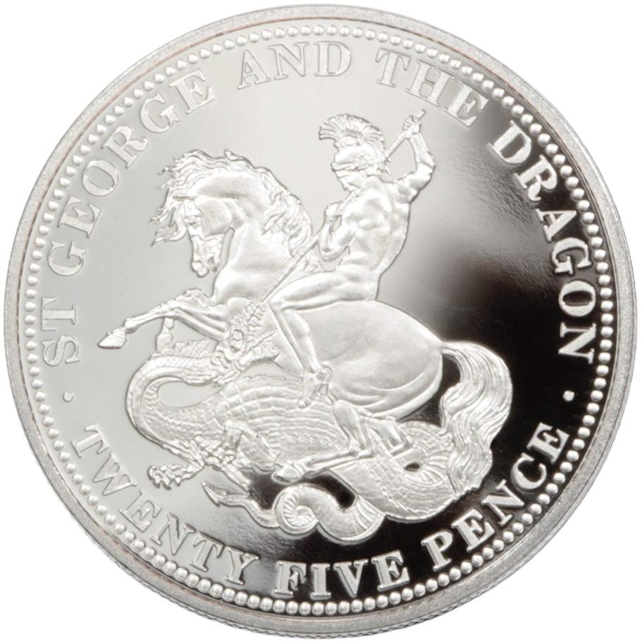 Saint Helena 25 Pence - Elizabeth II St. George and the Dragon; copper-nickel reverse