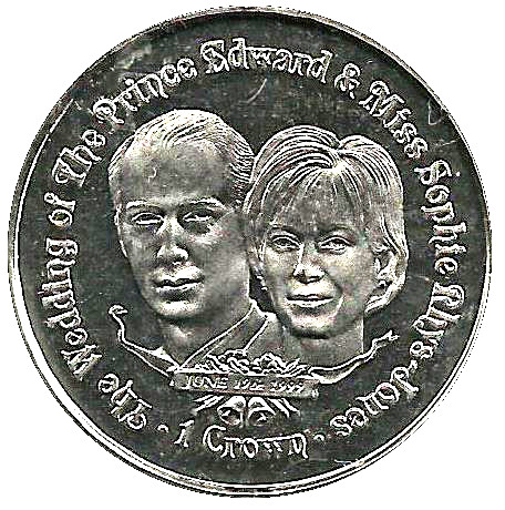 Gibraltar 1 Crown - Elizabeth II Royal Wedding reverse
