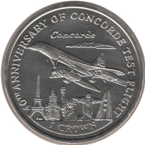 Isle of Man 1 Crown - Elizabeth II Concorde Test Flight